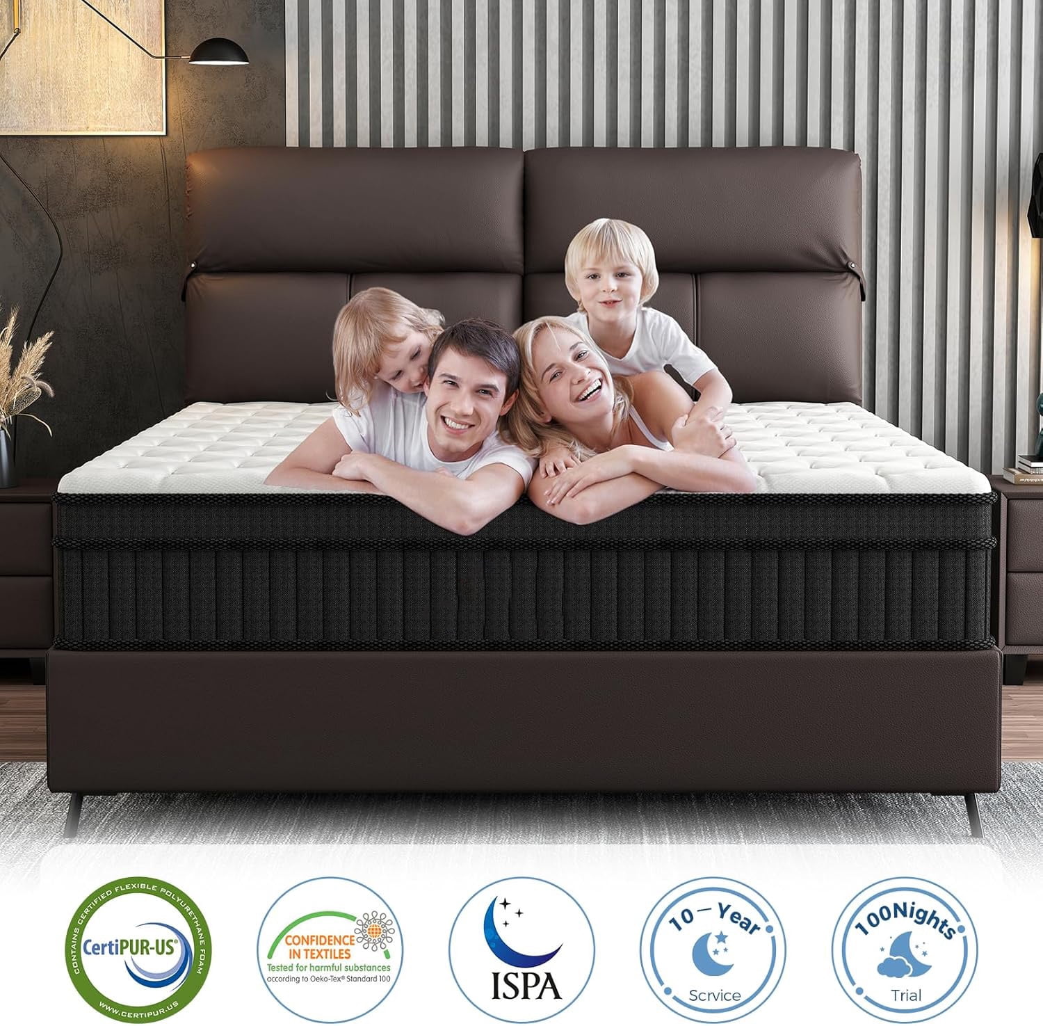 Twin XL Mattress, 10" Memory Foam Hybrid Mattress in a Box, Pocket Spring Mattress with Cooler Sleep and Pressure Relief, 39"*80"