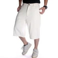 thumbnail image 2 of Ruiatoo Baggy Jeans Shorts for Men Denim Hip Hop Loose Fashion Skateboard Pants White (108-1,Size 32), 2 of 5