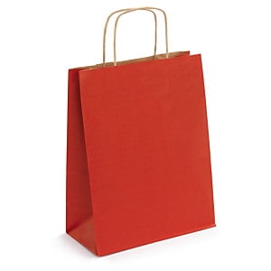 KraftyKlassics 12pk Red Kraft 5"x3.25"x8" ROSE Twisted Handle Shopping, Merchandise, Party Favor, Gift Bags