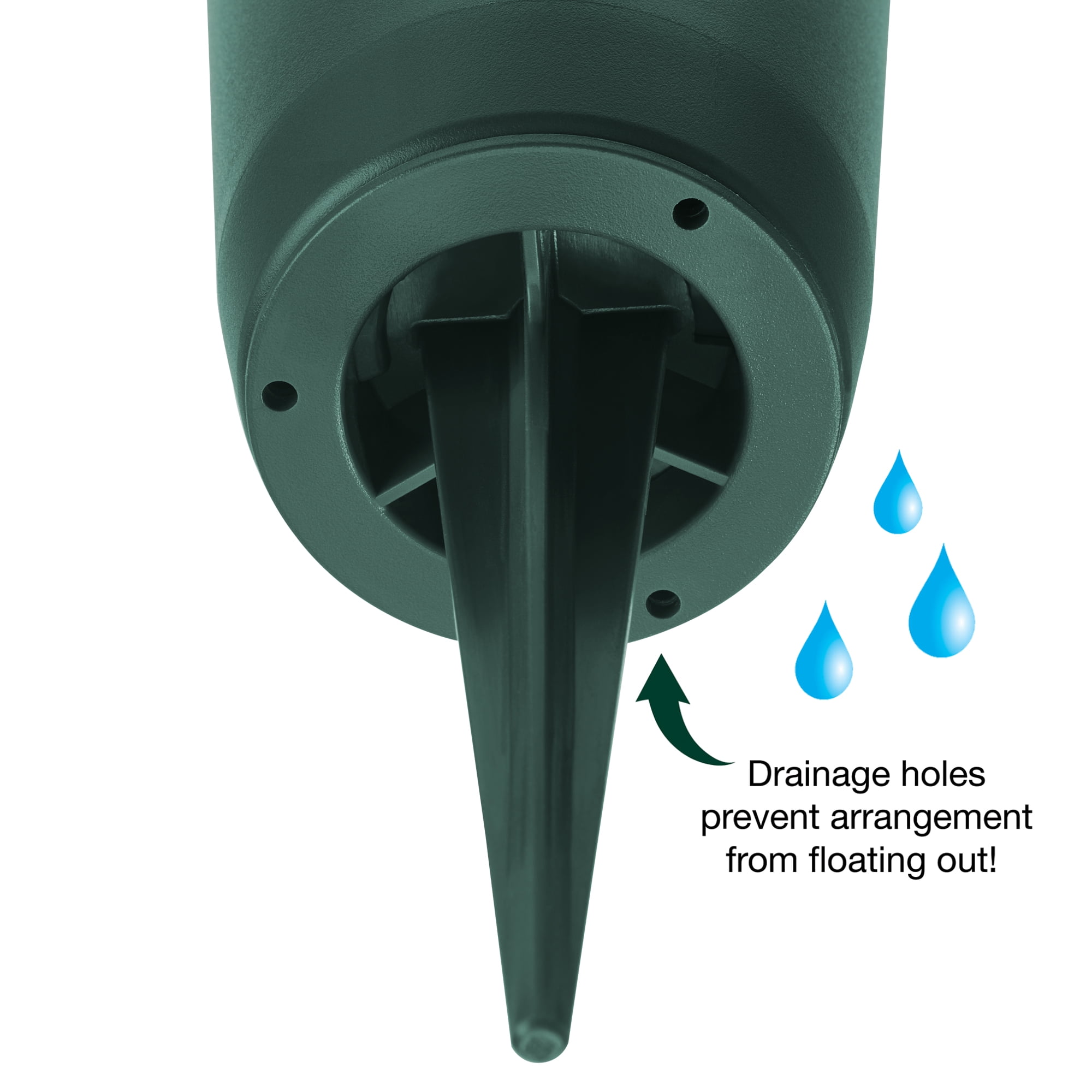 (2 pack) FloraCraft 12.9" Eternity Cemetery Green Plastic Cone Vase