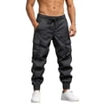 thumbnail image 6 of XUNKUSGA Cargo Joggers for Men Classic Drawstring Elastic Waist Mens Streetwear Casual Soild Color Pants for Men with Pockets Lightweight Baggy Hiking Pants,Gray,3XL, 6 of 10
