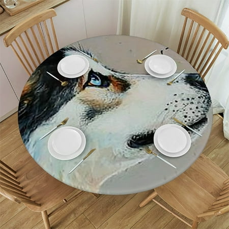 

BCIIG Round Tablecloth Waterproof Stain-Resistant Indoor Outdoor Tablecloth for Restaurants Weddings Parties - Full Width Single-Sided Printing 42 -46