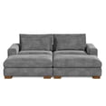 thumbnail image 4 of Isabella Sectional Sofa Corduroy Velvet with two Ottomans in Dark Gray Color, 4 of 9