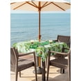thumbnail image 2 of Outdoor Tablecloth with Umbrella Hole and Zipper, St. Patrick's Day Square Table Cloth 60x60 Inch Waterproof Tablecloth, Green Shamrocks Truck Country Buffalo Plaid Picnic Table Cover for Patio, 2 of 7