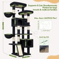 thumbnail image 4 of Globlazer 77" Large Cat Tree and Tower Condo for Indoor Cats with 6 Sisal Scratching Posts, 2 Condos, Dark Gray, 4 of 7