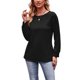 thumbnail image 1 of Long Sleeve Crew Neck Tops Leisure Pure Color Fashionable Soft Women Loose T Shirt for Daily Life Traveling, 1 of 5