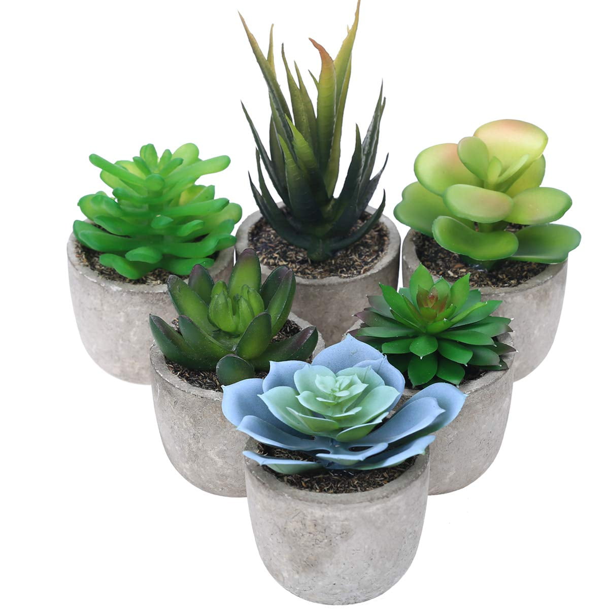 6 Packs Artificial Succulents Plants Potted Mini Faux 6 Packs Artificial Succulents Plants Potted Mini Faux
