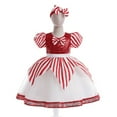 thumbnail image 2 of MIASHUI Robe de Fête pour Tout-Petites Filles avec Nœud à Paillettes et Design Patchwork pour Soirées Festives et Occasions de Mariage Rouge, 7-8 Ans, 2 of 9