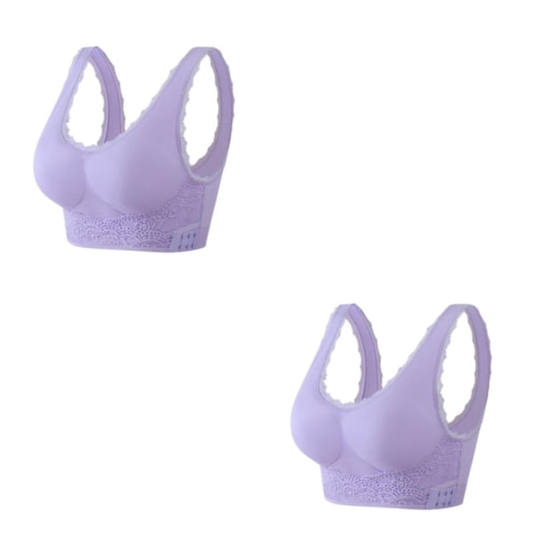 Sonducket Bralette sexy y transpirable para mujer Sujetador a la moda para mujer Sujetador sin costuras Sujetador push up Sujetador deportivo Púrpura XXL, 1 2piezas