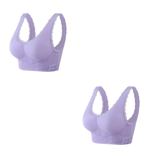 Sonducket Bralette sexy y transpirable para mujer Sujetador a la moda para mujer Sujetador sin costuras Sujetador push up Sujetador deportivo Púrpura XXL, 1 2piezas