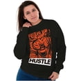 thumbnail image 4 of Cool Urban Streetwear Hustle Tiger Sweatshirt for Men or Women Brisco Brands M, 4 of 6