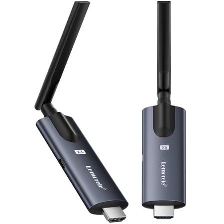 Lemorele Wireless HDMI Transmitter and Receiver  1080P HD 656ft Range Wireless HDMI Extender Kit 5G Wireless Transmission for TuTuplay for Laptop/Camera/TV Box Support 1 TX to 4 RXs