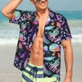 thumbnail image 7 of Daiia whale fish octopus Print Hawaiian Shirt for Men Gentle Cotton Regular Short Sleeve Casual,Large, 7 of 7