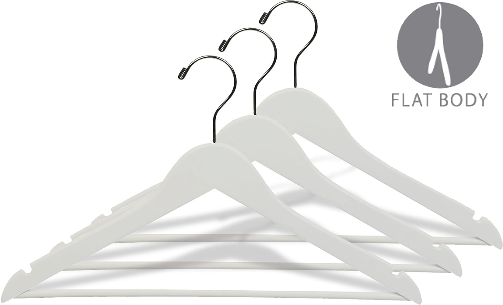Hangers White wooden hangers (Set of 6) Extra Thick clothes hangers fo –  A1hangers