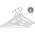 thumbnail image 2 of White Wooden Suit Hangers with Solid Wood Bar, (Box of 8) Space Saving Flat 17 Inch Hanger with Chrome Swivel Hook & Notches for Hanging Straps, 2 of 4