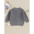 thumbnail image 4 of Bslissey 3M 6M 12M 18M Baby Girls Sweater Coat Solid Color Long Sleeve Buttons Knitted Cardigan Infant Loose Knitwear Tops Winter Casual Outerwear, 4 of 8