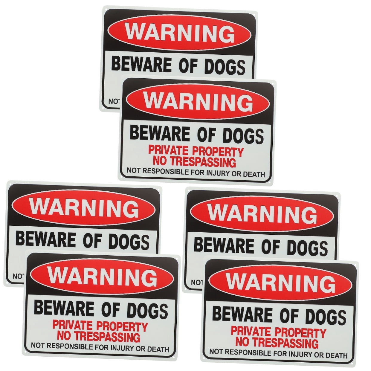 6 pcs  Beware of Dog Sign Rustic Iron Sheet Painting Outdoor Yard Dog Caution Board
