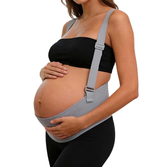 Gyujnb Maternity Support Belt With Adjustable Shoulder Straps Breathable Abdomen Pelvic Stabilization Band,XL