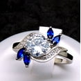 thumbnail image 2 of Cherish Engagement Ring Sterling Silver Blue Marquise Women Ginger Lyne Collection, 2 of 6