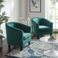 thumbnail image 4 of Modway Prospect Channel Tufted Performance Velvet Armchair Set of 2 in Teal, 4 of 4