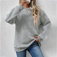 thumbnail image 4 of POROPL Plain Sweatshirts for Women New Winter Fashion Crew Neck Long Sleeve Sweatshirt Loose Fall Sweatshirts, 4 of 4