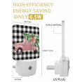 thumbnail image 3 of Christmas Night Lights Auto Sensor Pink Truck Xmas Tree Plug-in LED Nightlights Dusk to Dawn for Living Room, Bedroom, Bathroom, Hallway, Stairways Wall Decor, Snowy Black Buffalo Plaid Night Light, 3 of 9
