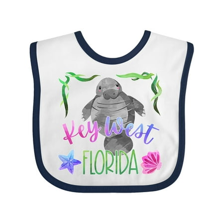 

Inktastic Key West Florida Cute Swimming Manatee Gift Baby Boy or Baby Girl Bib