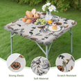 thumbnail image 4 of Pioneer Flower Floral Print Pattern Square Fitted Tablecloth with Elastic Edge,Square Table Cover,Washable Elastic Table Cover for Home Kitchen Party Decor 34"x34", 4 of 6