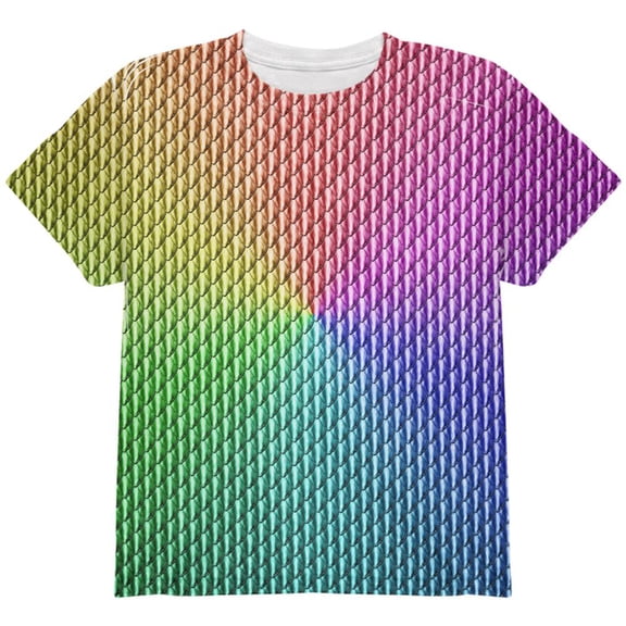 Halloween Chinese Imperial Dragon Scales Costume All Over Youth T Shirt Multi YXL