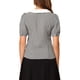 thumbnail image 3 of CAMISA DE MUJER CON CUELLO DE CONTRASTE A CUADROS Y MANGAS ABULLONADAS XL NEGRA, 3 of 6