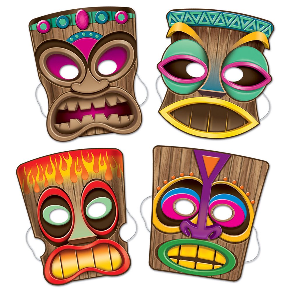 Tiki Masks Package Of 4