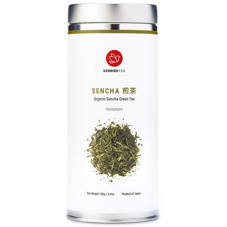 Senbird Organic Sencha  Loose Leaf Japanese Green Tea  Sencha Hatsuzumi  3.5oz  100g