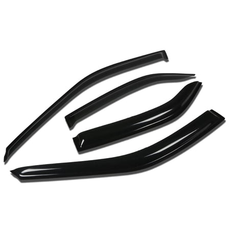DNA Motoring WVS-173 For 1997 to 2001 Mitsubishi Mirage 4G 4pcs Window Vent Visor Deflector Rain Guard (Dark Smoke) 98 99 00