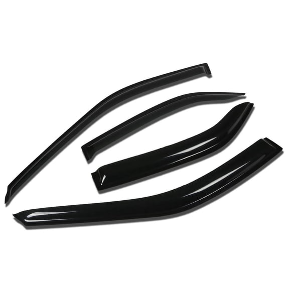 DNA Motoring WVS-173 For 1997 to 2001 Mitsubishi Mirage 4G 4pcs Window Vent Visor Deflector Rain Guard (Dark Smoke) 98 99 00