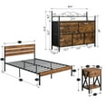 thumbnail image 6 of VECELO 4-Piece Bedroom Set Include Queen Size Bed Frame & Dresser & 2 Nightstand, Brown, 6 of 8