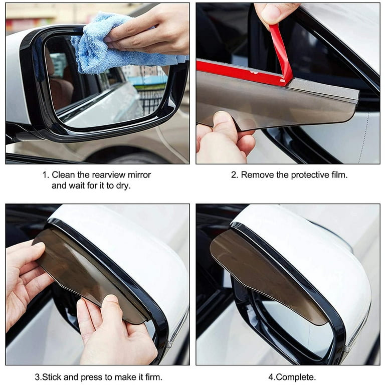  2PCS Mirror Rain Visor,Universal Car Rearview Mirror Rain Cover  Sun Visor Side View Mirror Rain Eyebrow Guard for Cars Tucks SUV  Accessories (01) : Automotive