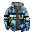 thumbnail image 1 of Roblox-Sudadera con capucha de manga larga para estudiante, suéter grueso con cremallera acolchada y estampado de dibujos animados, cuello suelto, algodón, regalos de navidad, 1 of 5