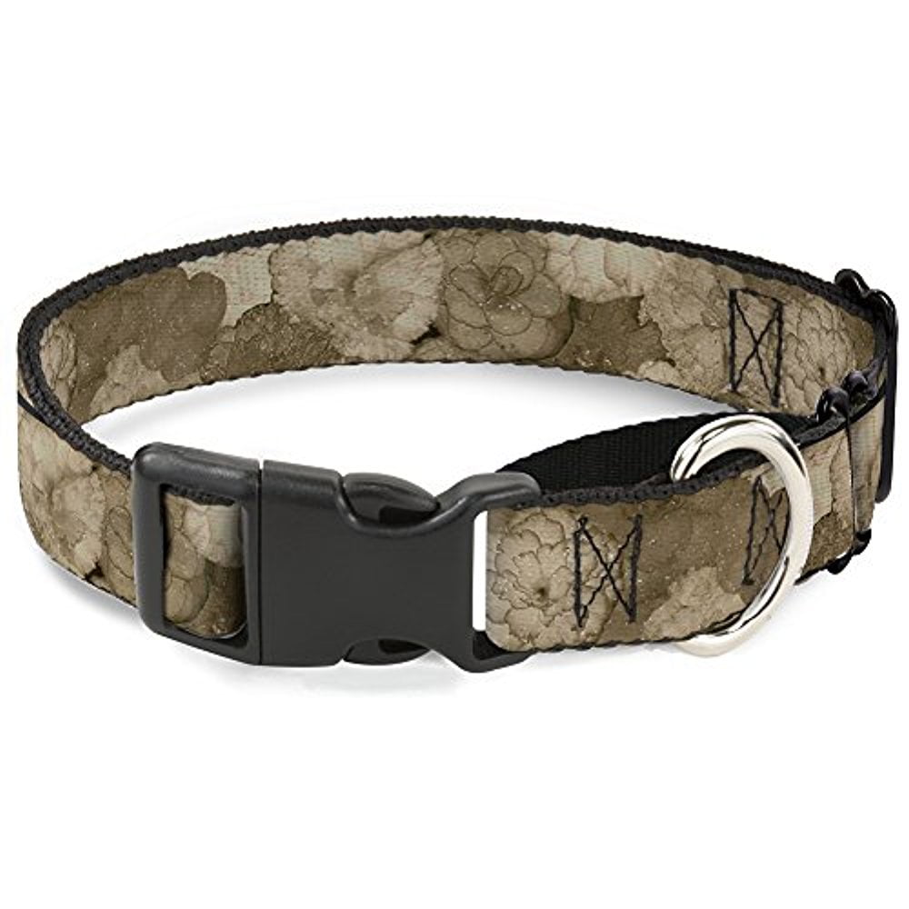 buckle-down vivid floral collage2 sepia martingale dog collar