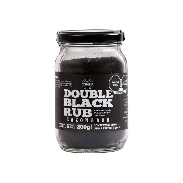 Sazonador SMP Double Black Rub carbón activado, pimienta negra y orégano 200 g