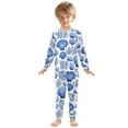 thumbnail image 3 of joogoo Seashells Coral Pajamas Set Long Sleeve Soft Cotton Sleepwear 2 Piece 24M, 3 of 7
