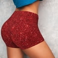 thumbnail image 4 of Lsque Red Glitter Pattern High Waisted Biker Shorts for Women-Tummy Control Fitness Athletic Workout Running Yoga Gym Shorts,Moisture-Wicking-Small, 4 of 9
