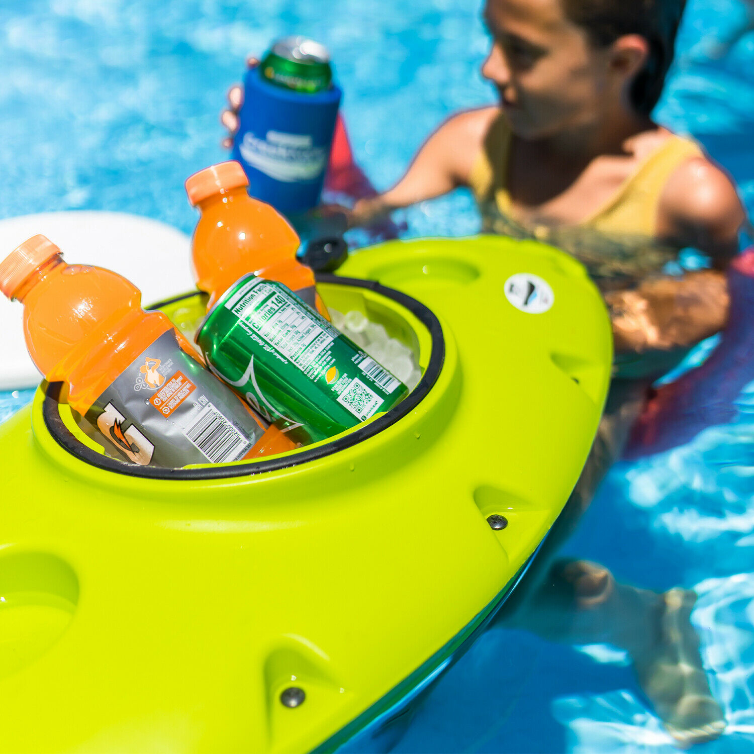 CreekKooler Pup 15 Quart Floating Beverage Water Portable Cooler, Green