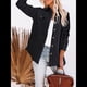 thumbnail image 5 of Chaqueta Informal de Otoño para Mujer, de Larga, con Botones, Holgada y Ligera, con Bolsillos. Negro S, 5 of 8