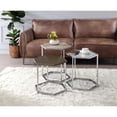 thumbnail image 2 of ACME Simno Hexagon Top Nesting Tables in Gray Washed and Chrome Metal, 2 of 7
