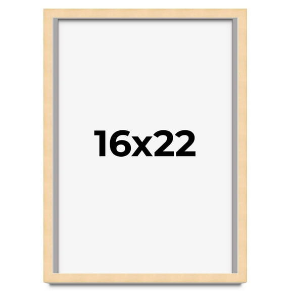 16x22 Frame Natural Wood Picture Frame | 0.75 Inch Moulding Width | with UV Acrylic Plexiglass,