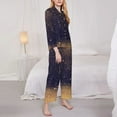 thumbnail image 4 of Junzan Gold Black Glitter Print Womens Pajama Sets,Long Sleeve Button Down For Women Pjs 2 Piece, 4 of 9