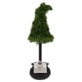 thumbnail image 4 of My Texas House Halloween Moss Witch Hat Topiary in Cauldron, Green and Black, 20", 4 of 5
