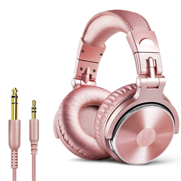 Over Ear Headphone, Wired Bass Headsets, Foldable Lightweight Headphones with Shareport and Mic for Recording Monitoring Podcast Guitar PC TV