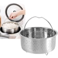 thumbnail image 3 of Steam Basket, Stainless Steel Steam Basket with Handle Sugar Removal Rice Cooker Insert Steaming Rack Steamer Cookware Steamer for Cooking (13.8cm), 3 of 8