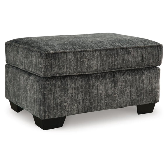 Signature Design by Ashley Lonoke Contemporary Firmly Cushioned Rectangular Ottoman, Dark Gray